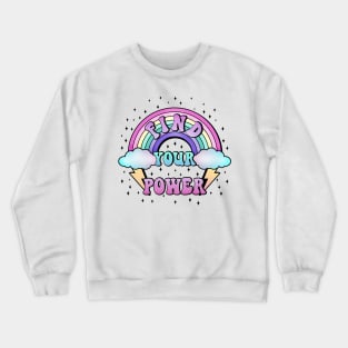 Find your power, rainbow and thunder bolt design Crewneck Sweatshirt